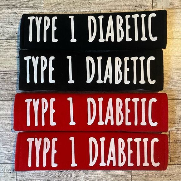 Custom, Medical Alert, Red & Black, Seat Beat Strap Cover, 2Pack, NEW - Picture 9 of 12